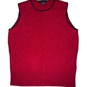 red and black vintage ann taylor sweater vest